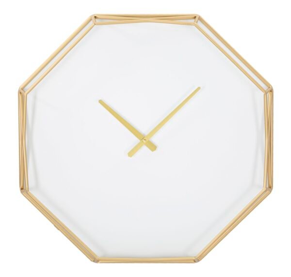 RELÓGIO DE PAREDE OCTAGONAL DOURADO CM 56X6,5X56