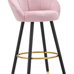 BANCO DE BAR PRAGA ROSA CM 55X56X104