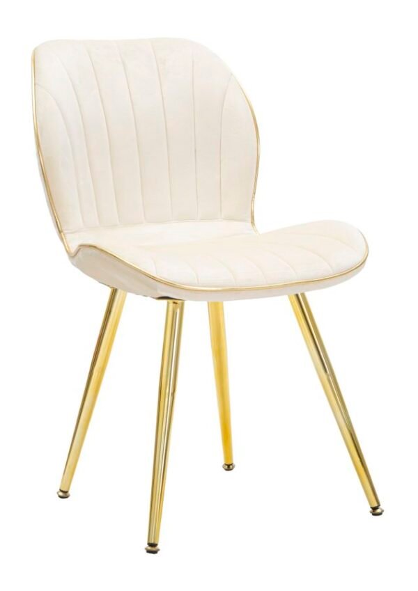 CADEIRA ESPAÇO PARIS CONJUNTO CREME/OURO 2 PCS CM 46X58X77