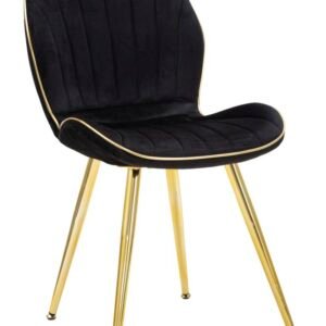 CADEIRA ESPAÇO PARIS PRETO/DOURADO CONJUNTO 2 PCS CM 46X58X77