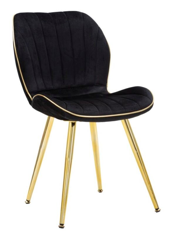 CADEIRA ESPAÇO PARIS PRETO/DOURADO CONJUNTO 2 PCS CM 46X58X77