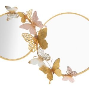 ESPELHO PAREDE DUPLO BORBOLETAS ROSA 81X3X52,5 CM