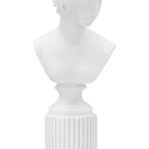 ESCULTURA ESTÁTUA DE MULHER COM PEDESTAL 11X10,5X35,5 CM