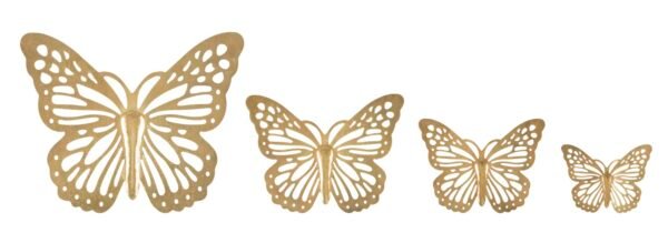 CONJUNTO BORBOLETAS DE PAREDE 4 PCS CM 35X2X29-25X2X19-20,5X2X16-16X2X12