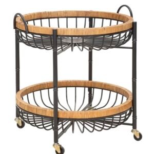 CARRINHO CEBU COM CESTO DUPLO COM RODAS 57X55,5X62,5 CM