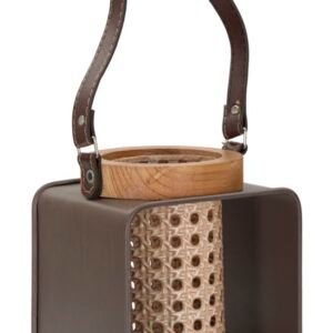 LANTERNA DE FERRO-RATTAN 16X13X20 CM