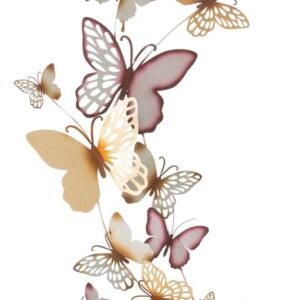 PAINEL DE PAREDE BORBOLETAS OURO/BORDÉUS C 59,5X4X111,5 CM