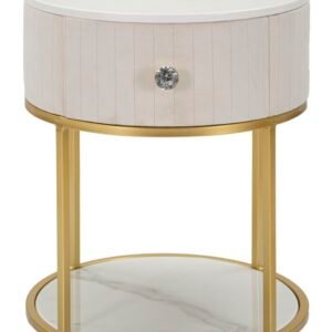 MESA DE CABECEIRA MONTPELLIER CREME CM Ø 42X48