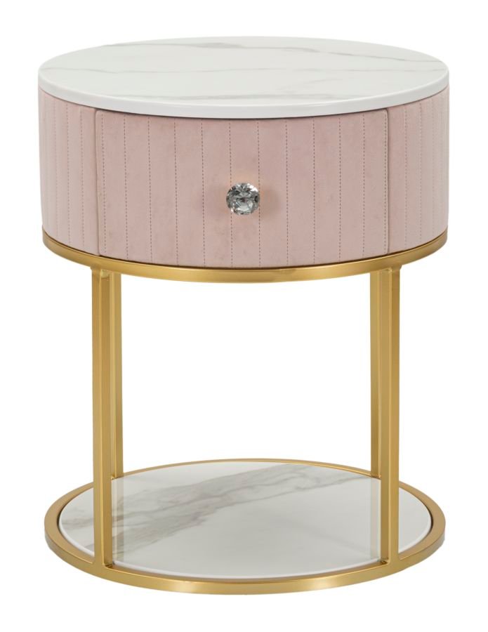 MESA DE CABECEIRA MONTPELLIER ROSA CM Ø 42X48