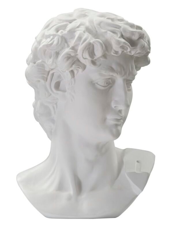 ESCULTURA ANTIGA CABEÇA BRANCA 44X35.5X60 CM