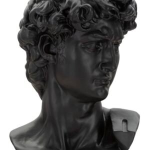 ESCULTURA CABEÇA ANTIGA PRETA 44X35.5X60 CM