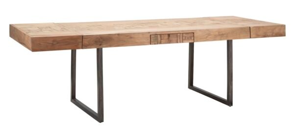 MESA DE JANTAR MUMBAI ALL.CM 160X90X77-COMPRIMENTO TOTAL 240 (NICOLITICA ACÁCIA)