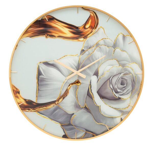 RELÓGIO ROSA DE VIDRO CM Ø 80X5