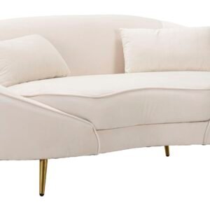 SOFÁ OSLO 2 LUGARES COM ALMOFADAS CREME 148X84X68 CM