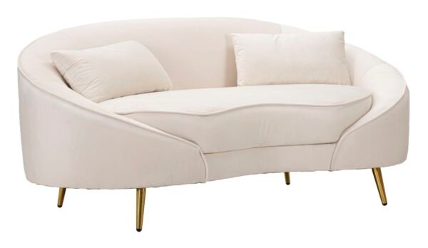 SOFÁ OSLO 2 LUGARES COM ALMOFADAS CREME 148X84X68 CM