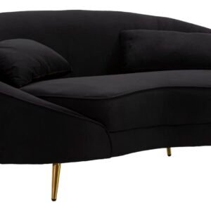 SOFÁ OSLO 2 LUGARES COM ALMOFADAS PRETAS CM 148X84X68