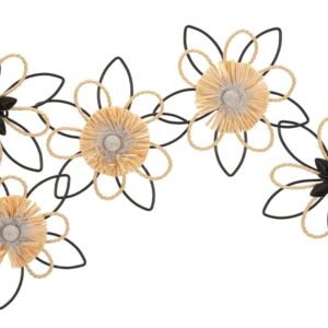 PAINEL FLUXO FERRO E RÁFIA 60X4X35 CM