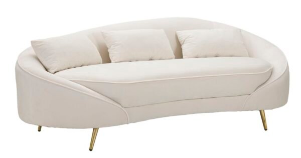 SOFÁ OSLO 3 LUGARES COM ALMOFADAS CREME CM 185X84X68
