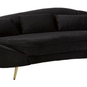 SOFÁ OSLO 3 LUGARES COM ALMOFADAS PRETAS CM 185X84X68