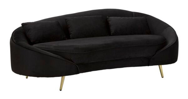 SOFÁ OSLO 3 LUGARES COM ALMOFADAS PRETAS CM 185X84X68