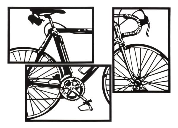 CONJUNTO DE PAINEL DE PAREDE BICICLETA 3 PCS 40X1,3X60 CM (ÚNICO PCS)