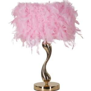 CANDEEIRO DE MESA CARRINHO ROSA CM Ø 25X47