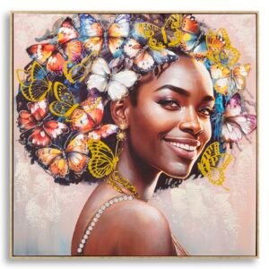 PINTURA EM TELA COM QUADRO TARA -A- 82X4,5X82 CM