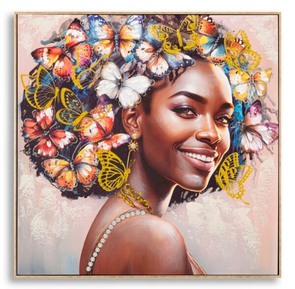 PINTURA EM TELA COM QUADRO TARA -A- 82X4,5X82 CM
