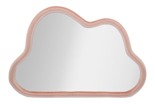 ESPELHO DE PAREDE NUVEM VELUDO ROSA CM 90X4X60