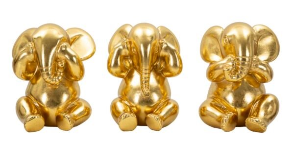 ELEFANTE NÃO CONSIGO VER/NÃO CONSIGO OUVIR/NÃO CONSIGO FALAR CONJUNTO 3 PCS CM Ø 15,5X20,5