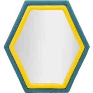 ESPELHO DE PAREDE TONY VELVET AZUL/AMARELO CM 75X4X80