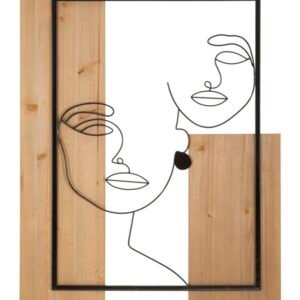 PAINEL DE PAREDE FERRO E MADEIRA CM 63X2X90