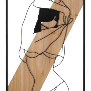 PAINEL DE PAREDE TIRA -A- FERRO E MADEIRA CM 50X2X90