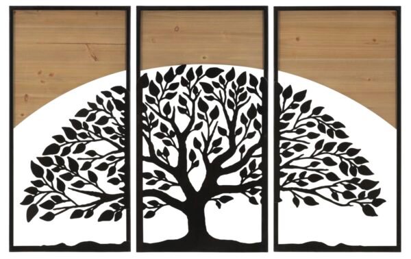 CONJUNTO PAINEL DE PAREDE ARC FERRO E MADEIRA 3PCS CM 105X2X70 (35X2X70)