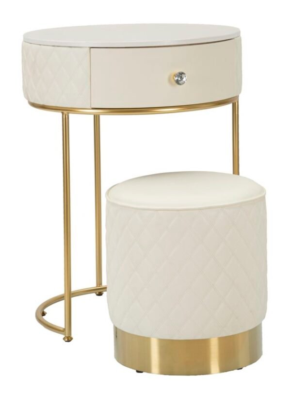 MESA DE CABECEIRA C/PUFF SHARON CM Ø 52X70 - Ø 36X39
