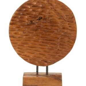 ESCULTURA DE MOEDAS EM TECA RECICLADA CM 30X15,5X40 (PEÇAS ÚNICAS - NÃO SUBSTITUÍDAS EM SÉRIE)