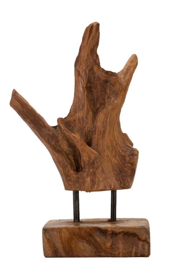 ESCULTURA AKAR EM TECA SUBSTITUÍDA, CM 20X11X34 MIN 2 (PEÇAS ÚNICAS - NÃO SUBSTITUÍDAS EM SÉRIE)