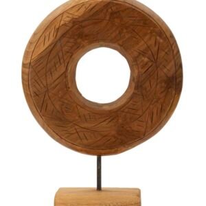 ESCULTURA DOURADA EM TECA RECICLADA CM 28X10X38 (PEÇAS ÚNICAS - NÃO SUBSTITUÍDAS EM SÉRIE)