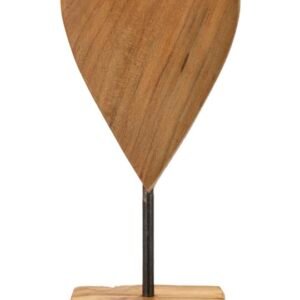 ESCULTURA DE CORAÇÃO EM TECA GRAVADA. CM 10X10X25 (PEÇAS ÚNICAS - NÃO SUBSTITUÍDAS EM SÉRIE)