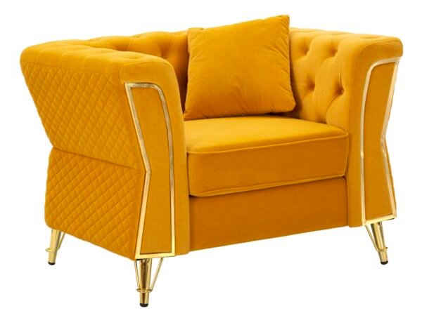 POLTRONA EMY MOSTARDA COM ALMOFADA CM 104X83X76