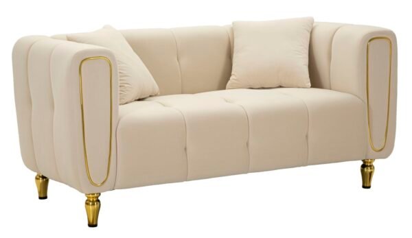 SOFÁ ALMA CREME COM ALMOFADAS CM 155X81X71