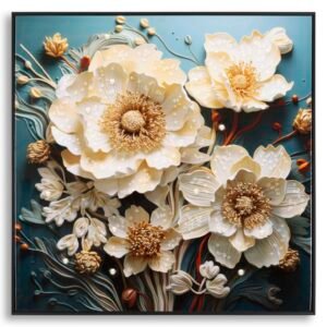 PINTURA SOBRE TELA LACADA NARCY -B- C/MOLDURA 82X4X82 CM