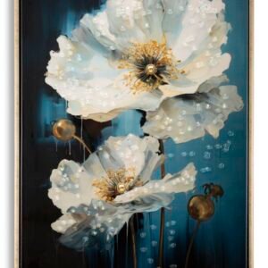 PINTURA SOBRE TELA LACADA AZUL COM MOLDURA 42X3,5X62 CM