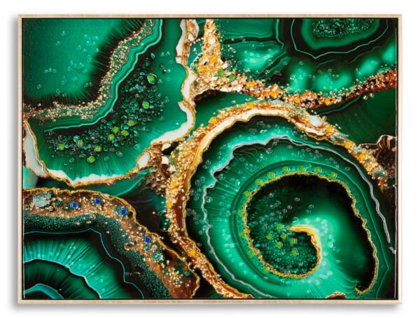 PINTURA SOBRE TELA LACADA SMERALDY -A- C/MOLDURA 82X4X62 CM