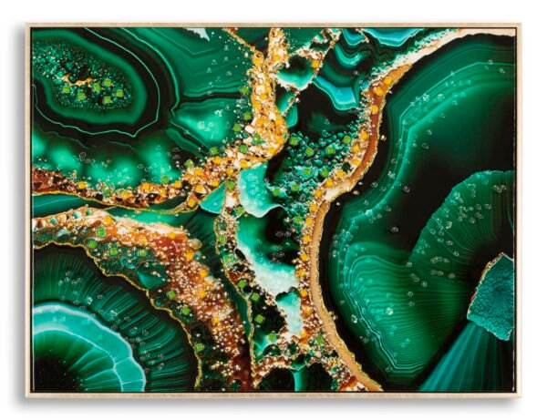 PINTURA SOBRE TELA LACADA SMERALDY -B- C/MOLDURA 82X4X62 CM