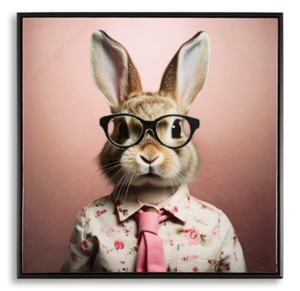 PINTURA SOBRE TELA COELHO LACADO COM MOLDURA 62,5X2,8X62,5 CM