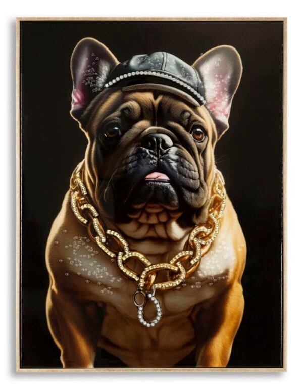 PINTURA SOBRE TELA LACADA BULLY COM MOLDURA 62X4X82 CM