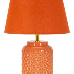 CANDEEIRO DE MESA QUADRADO LARANJA Ø 28X44 CM