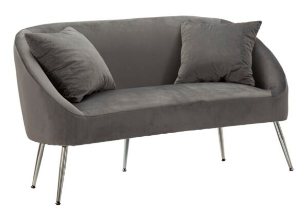 SOFÁ PRATEADO COM ALMOFADAS CM 137X69X79