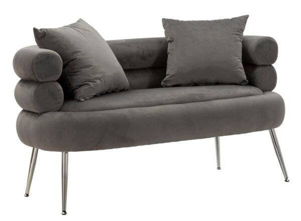 SOFÁ PRATEADO PLUS COM ALMOFADAS CM 133X68X69
